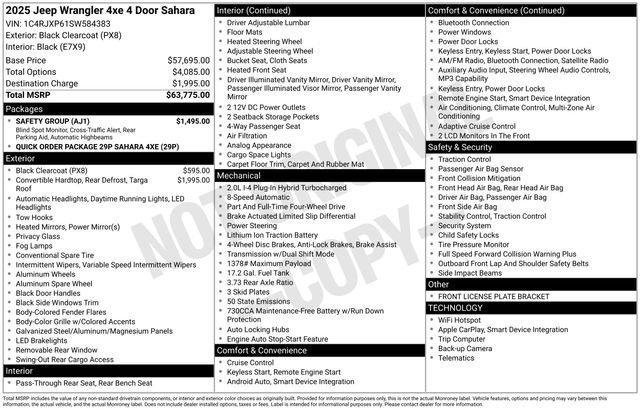 Used 2025 Jeep Wrangler Sahara w/ Safety Group AWD/4WD image 6