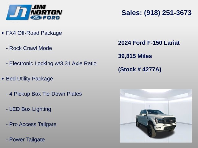 Certified 2024 Ford F150 Lariat w/ Equipment Group 502A High AWD/4WD image 15