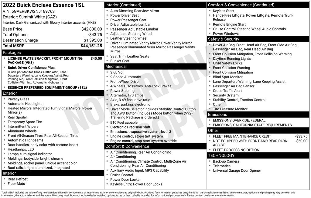 Used 2022 Buick Enclave Essence image 3