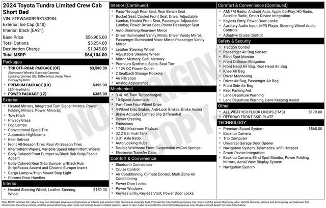 Used 2024 Toyota Tundra Limited w/ TRD Off-Road Package image 36