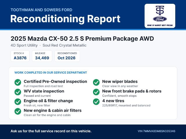 Used 2025 MAZDA CX-50 AWD 2.5 S w/ Premium Package image 34