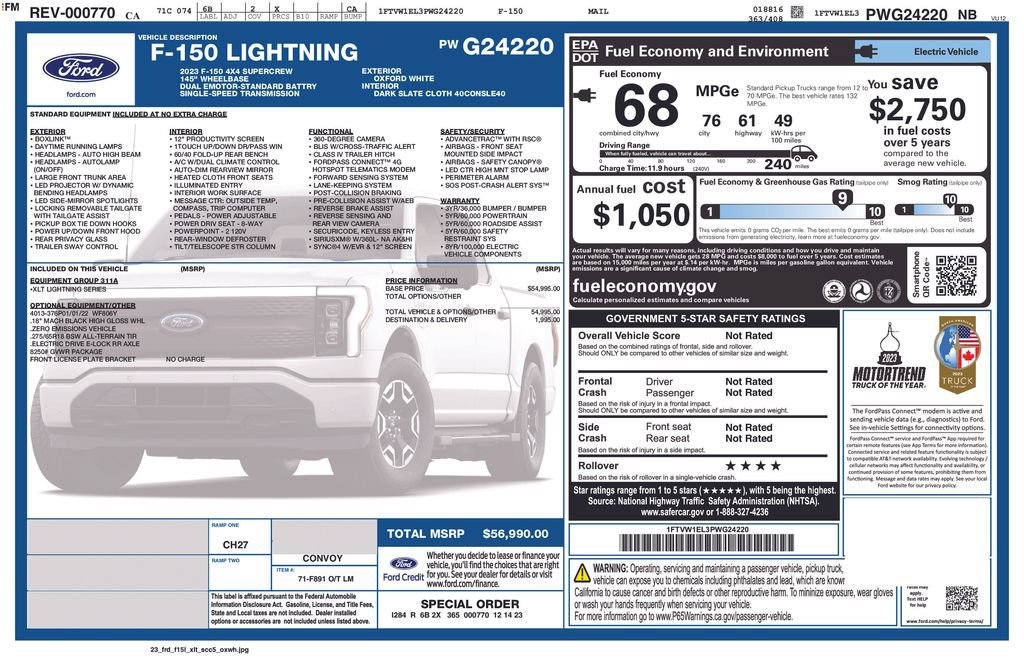 Certified 2023 Ford F150 Lightning XLT AWD/4WD image 6