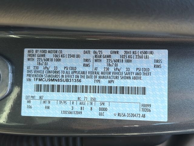 Certified 2025 Ford Escape ST-Line AWD/4WD image 10