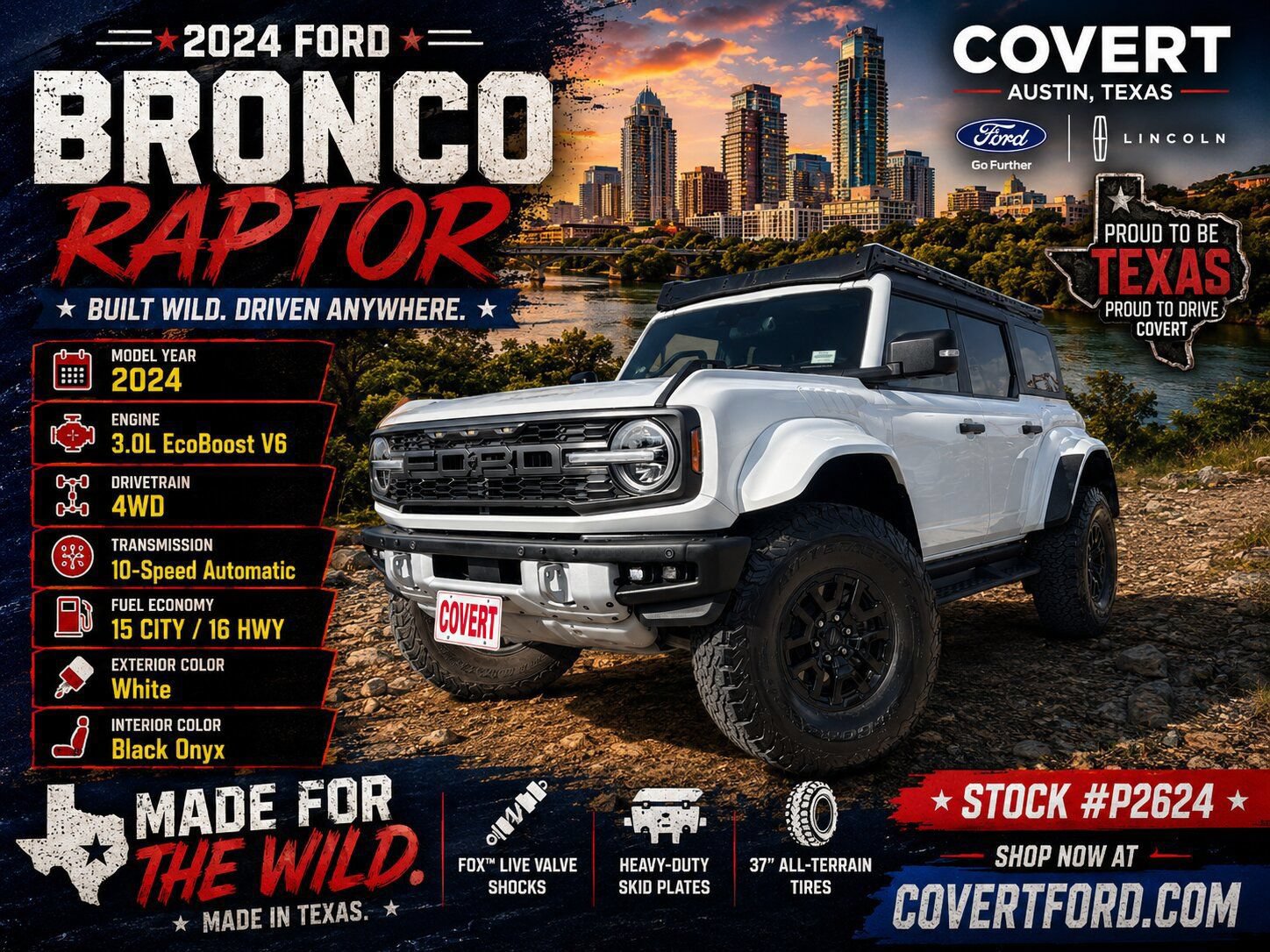Certified 2024 Ford Bronco Raptor w/ Interior Carbon Fiber Pack 6 AWD/4WD image 1