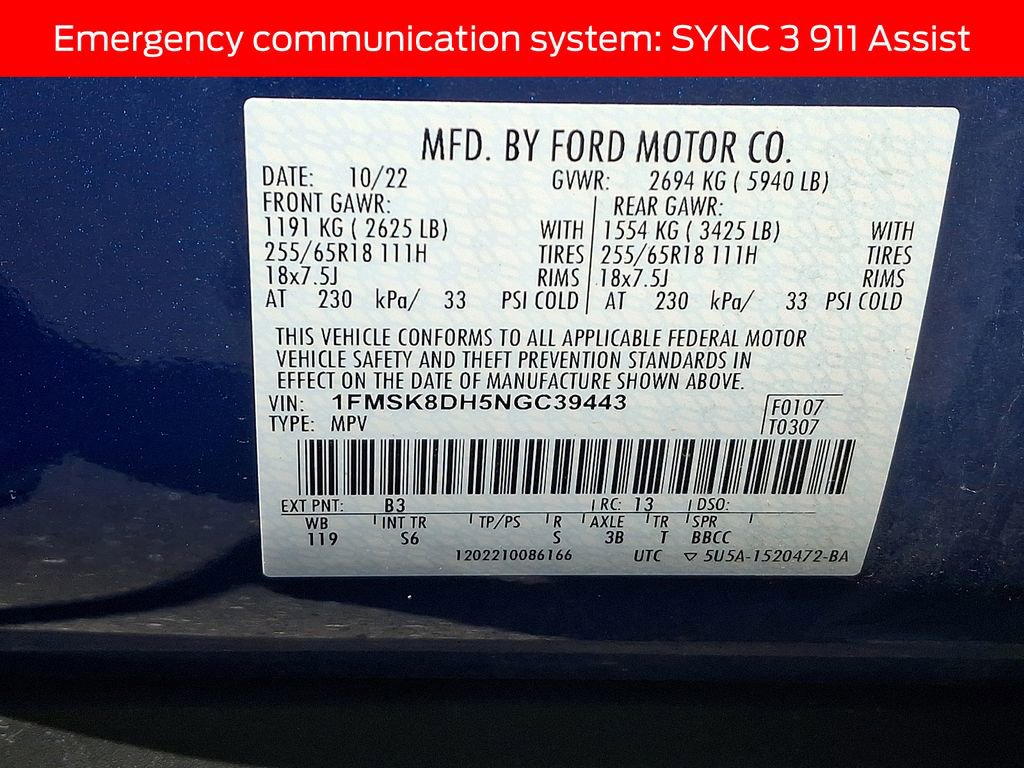 Certified 2022 Ford Explorer XLT w/ Equipment Group 202A AWD/4WD image 26