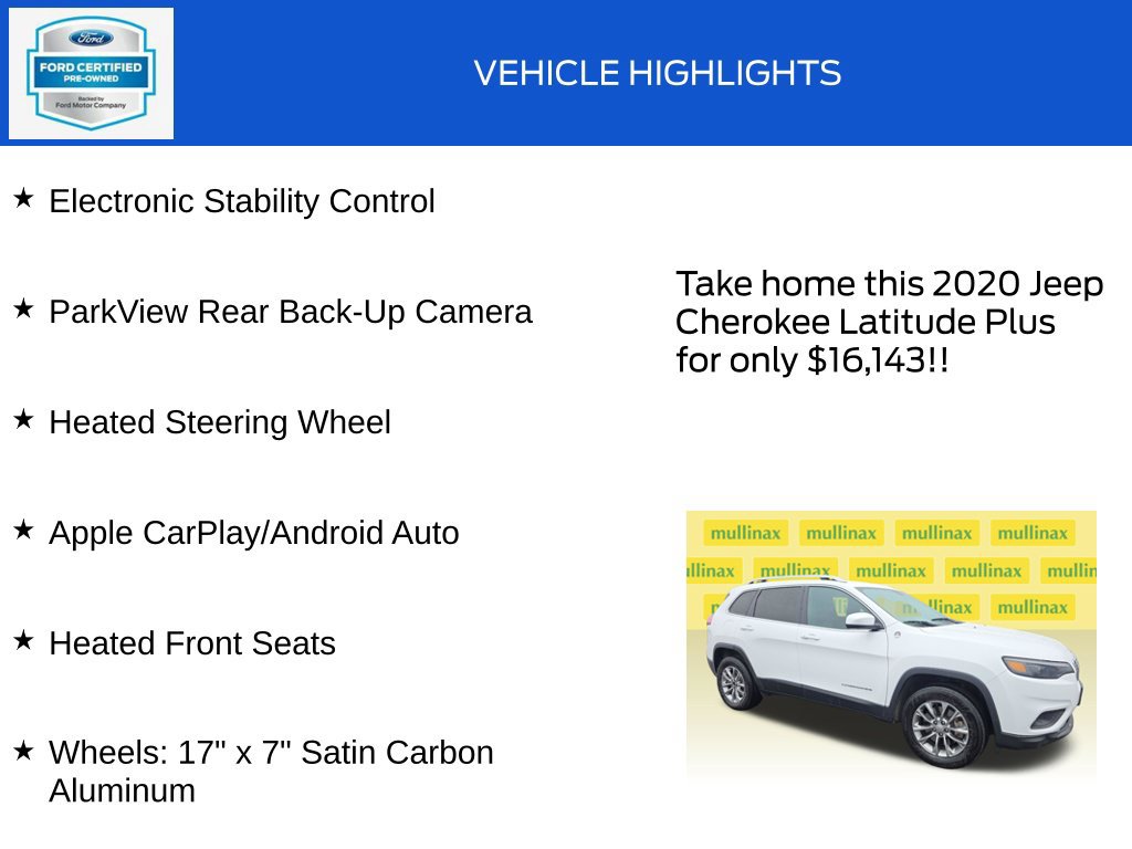Used 2020 Jeep Cherokee Latitude Plus w/ Cold Weather Group AWD/4WD image 19