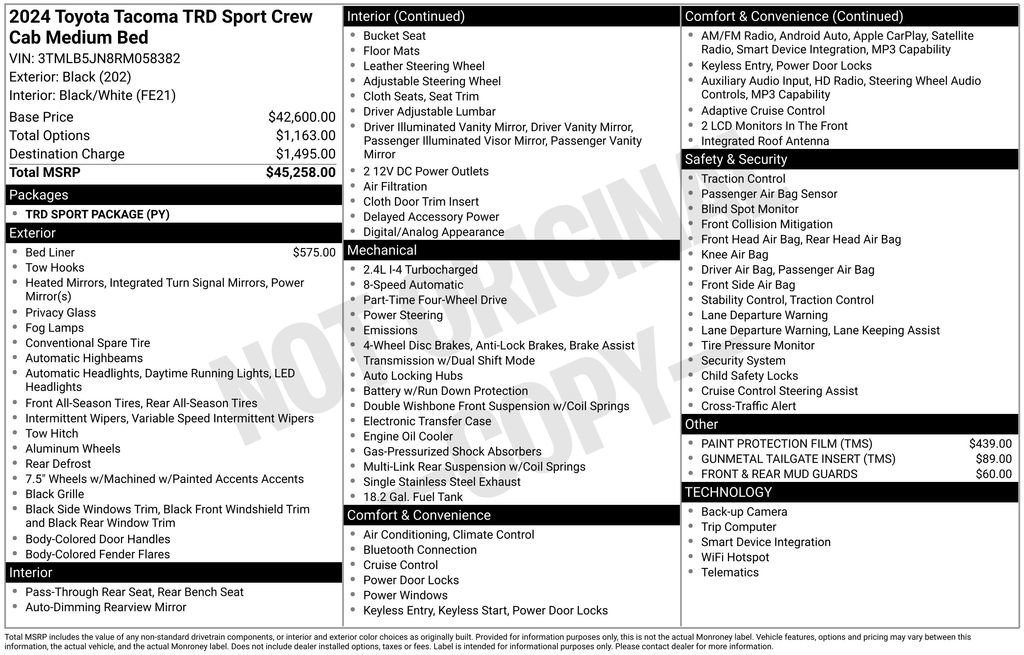 Used 2024 Toyota Tacoma TRD Sport AWD/4WD image 43