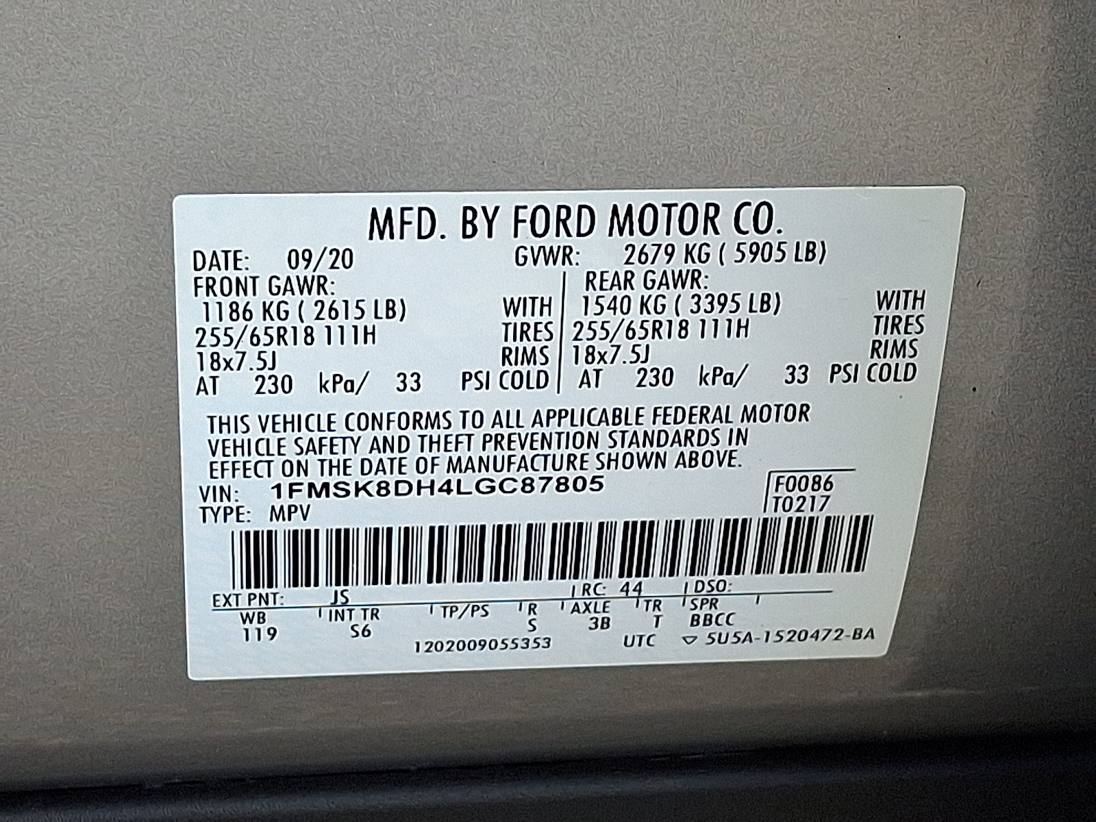 Certified 2020 Ford Explorer XLT w/ Equipment Group 202A AWD/4WD image 27