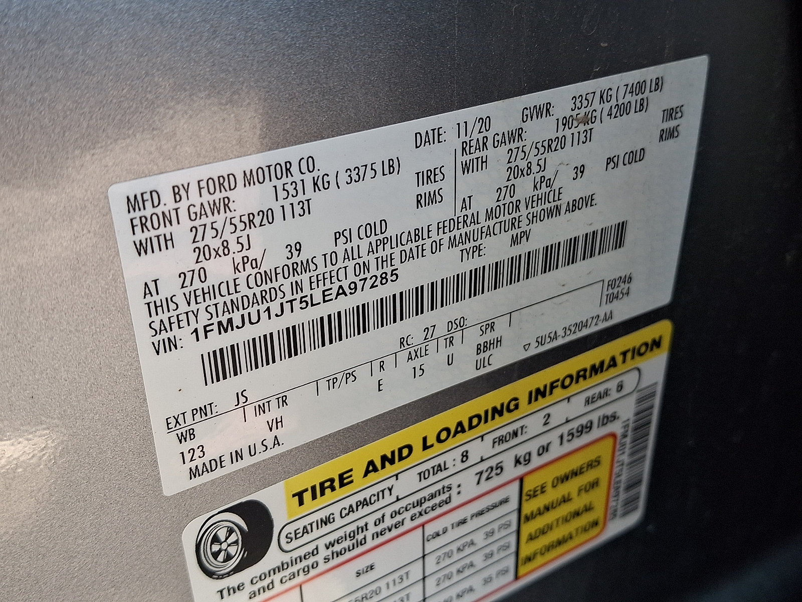 Certified 2020 Ford Expedition XLT w/ Equipment Group 202A AWD/4WD image 27