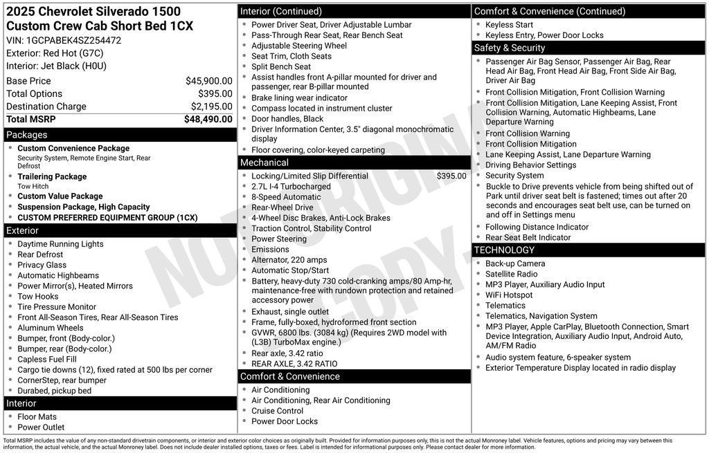 Used 2025 Chevrolet Silverado 1500 Custom RWD image 26