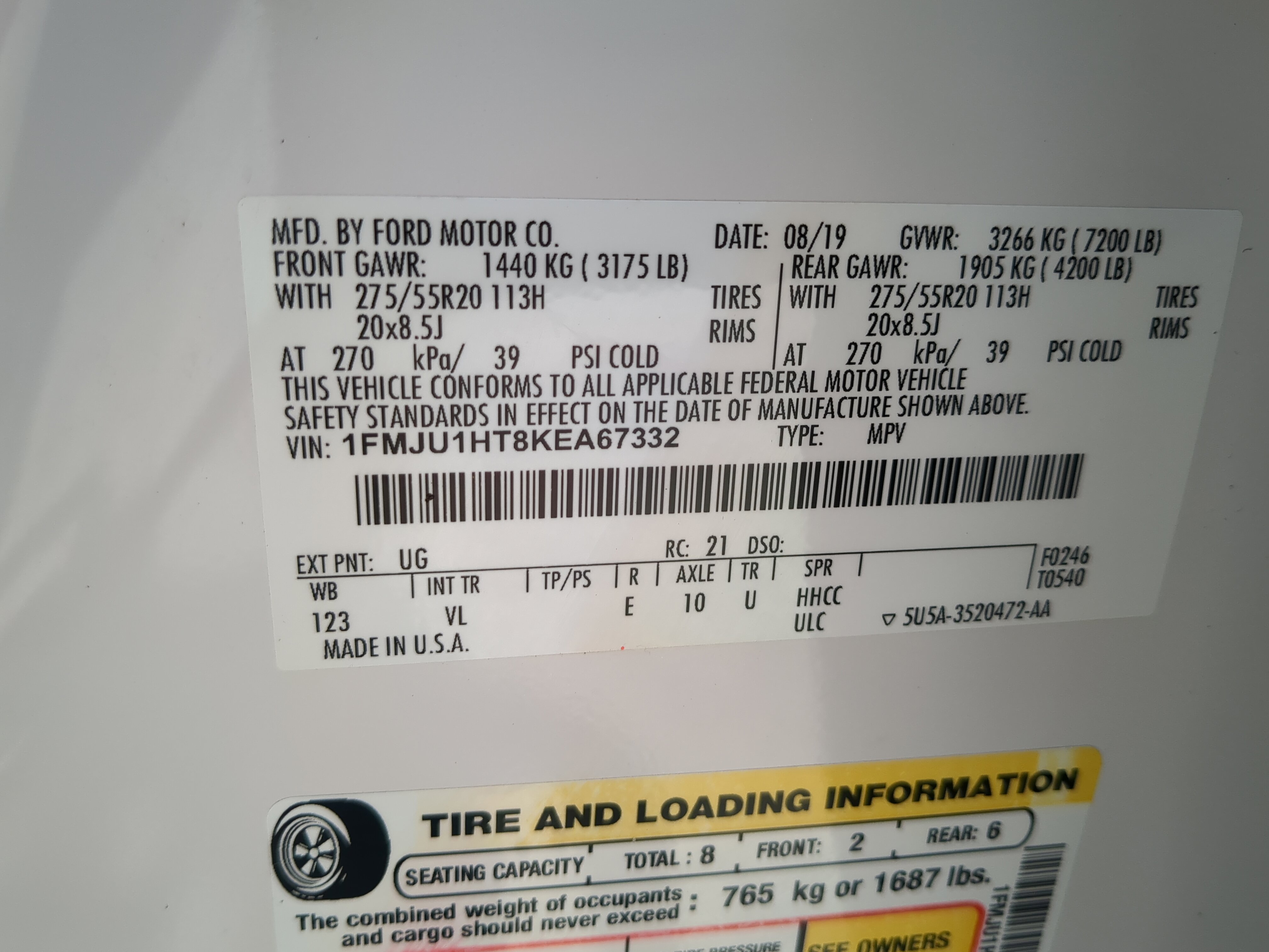 Certified 2019 Ford Expedition XLT w/ Equipment Group 202A RWD image 28