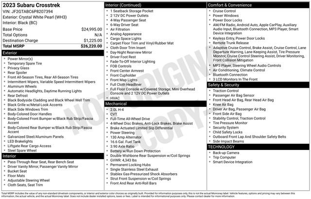 Used 2023 Subaru Crosstrek 2.0i image 4
