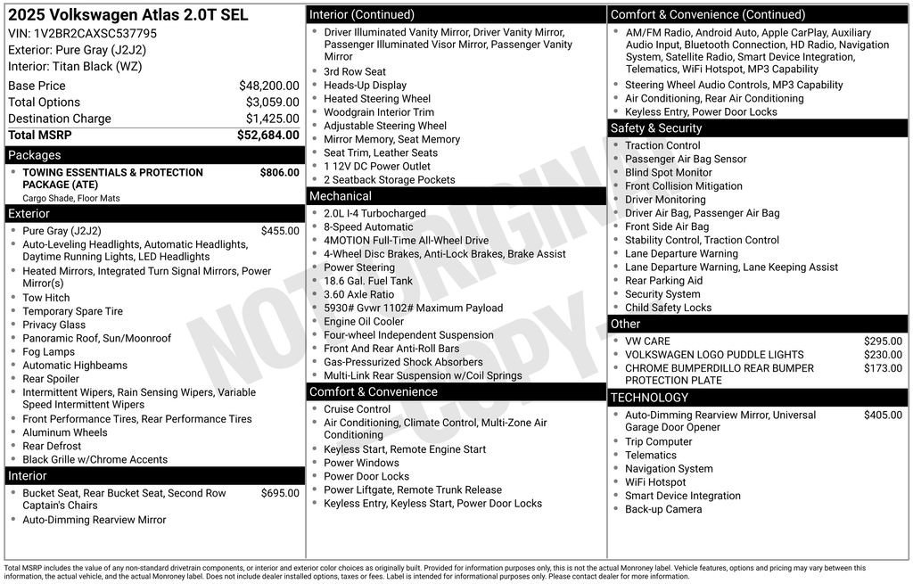 Used 2025 Volkswagen Atlas SEL AWD/4WD image 32