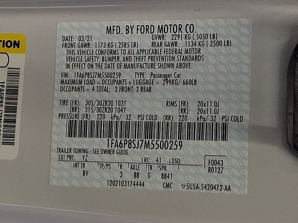 Certified 2021 Ford Mustang Shelby GT500 w/ Technology Package RWD image 20