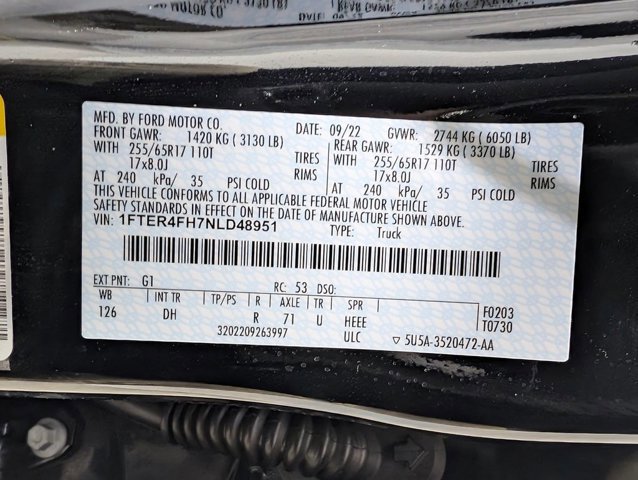 Certified 2022 Ford Ranger Lariat w/ Equipment Group 501A High image 11