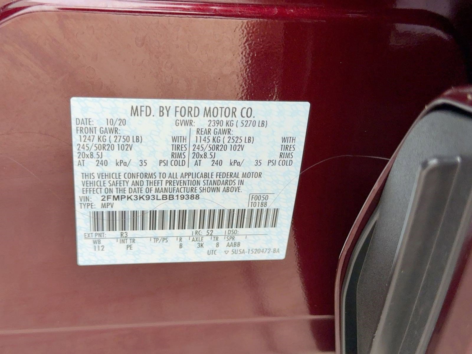 Certified 2020 Ford Edge Titanium w/ Equipment Group 301A image 19