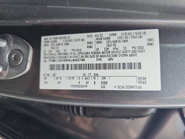 Certified 2022 Ford Escape SEL AWD/4WD image 35