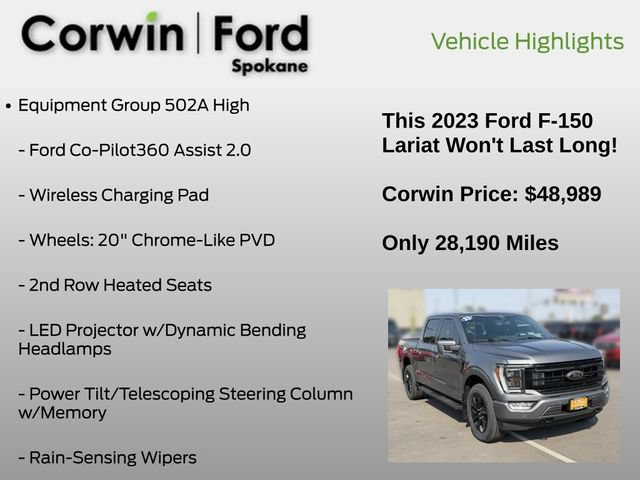 Certified 2023 Ford F150 Lariat w/ Equipment Group 502A High AWD/4WD image 19