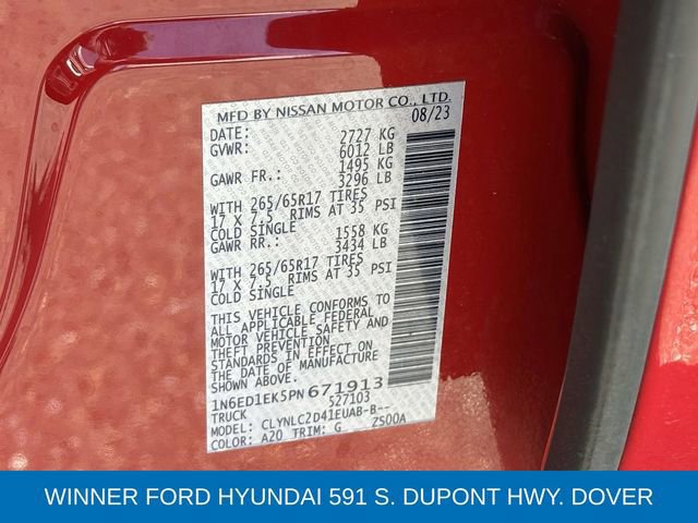 Used 2023 Nissan Frontier SV w/ SV Convenience Package image 13