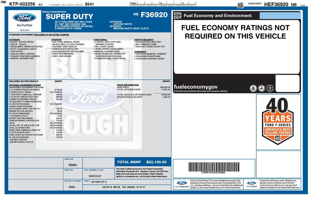 Certified 2017 Ford F350 XL w/ Power Equipment Group AWD/4WD image 42