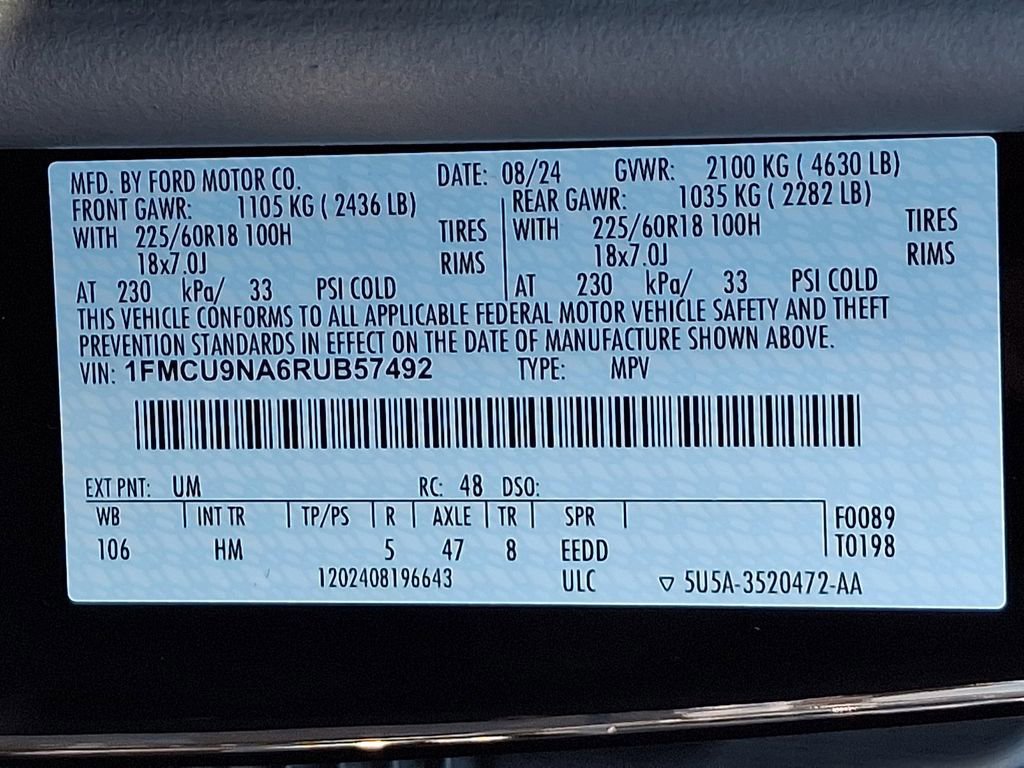 Certified 2024 Ford Escape ST-Line Select w/ Tech Pack #1 image 28