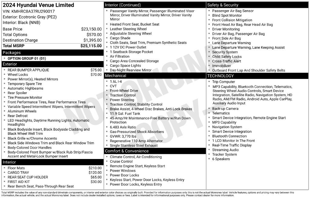 Used 2024 Hyundai Venue Limited FWD image 44