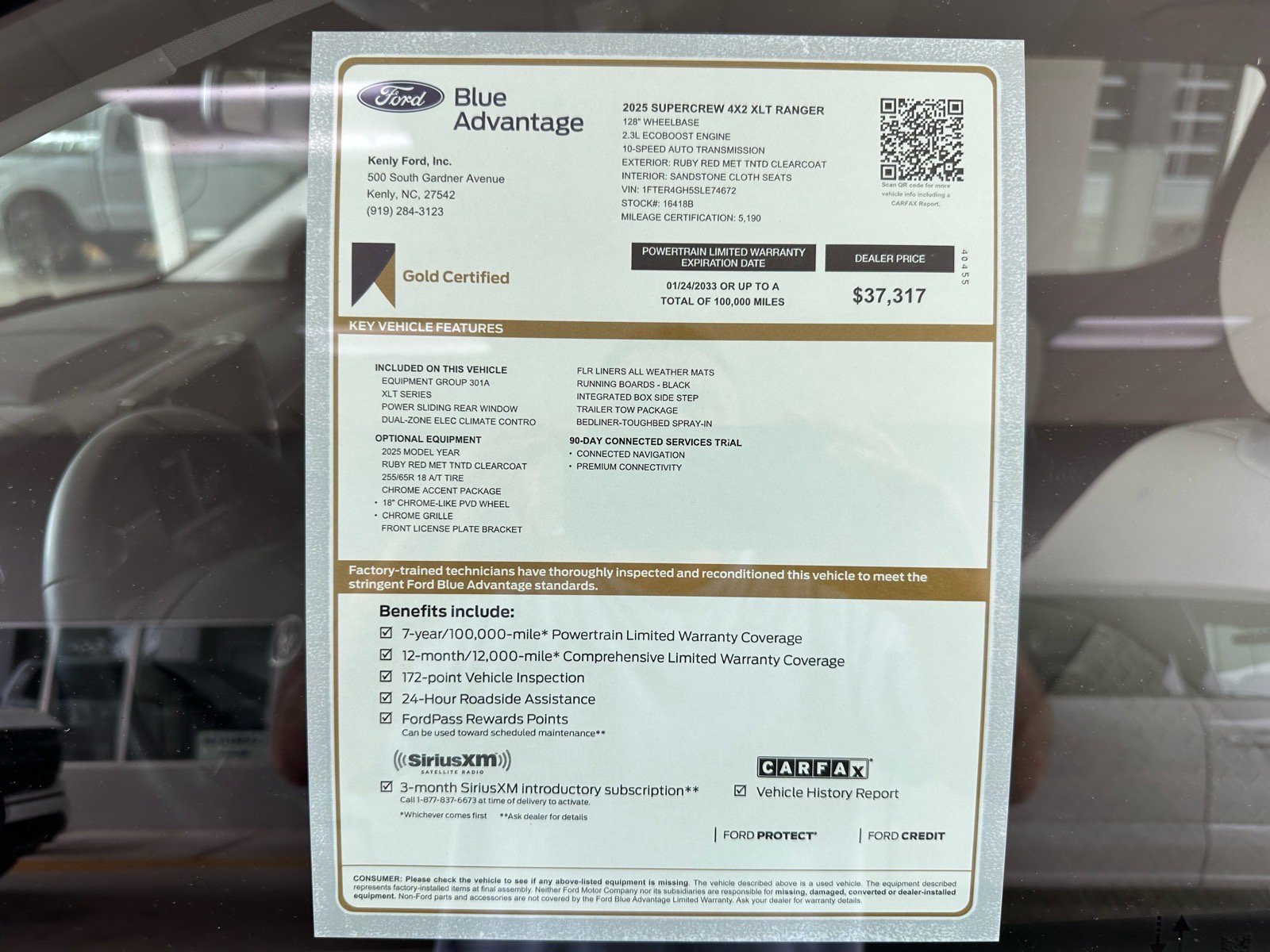 Certified 2025 Ford Ranger XLT w/ Equipment Group 301A High RWD image 5