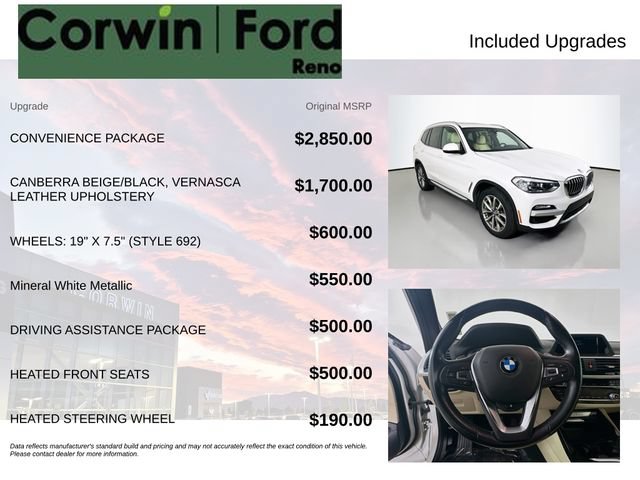 Used 2019 BMW X3 xDrive30i w/ Convenience Package AWD/4WD image 3