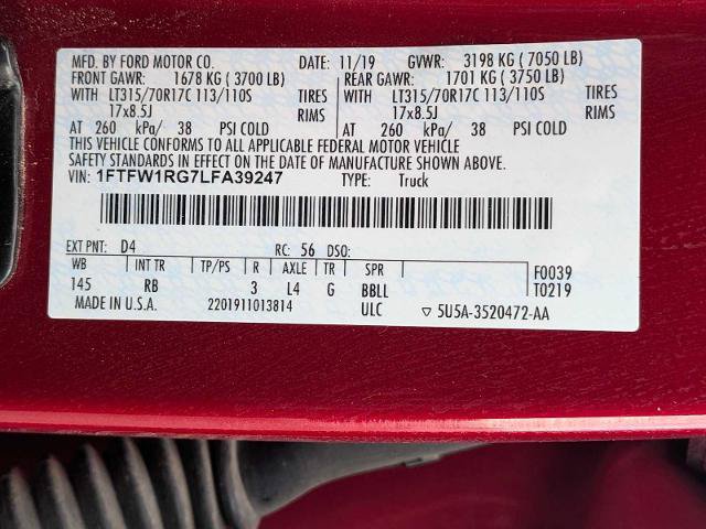 Certified 2020 Ford F150 Raptor w/ Equipment Group 802A Luxury AWD/4WD image 29