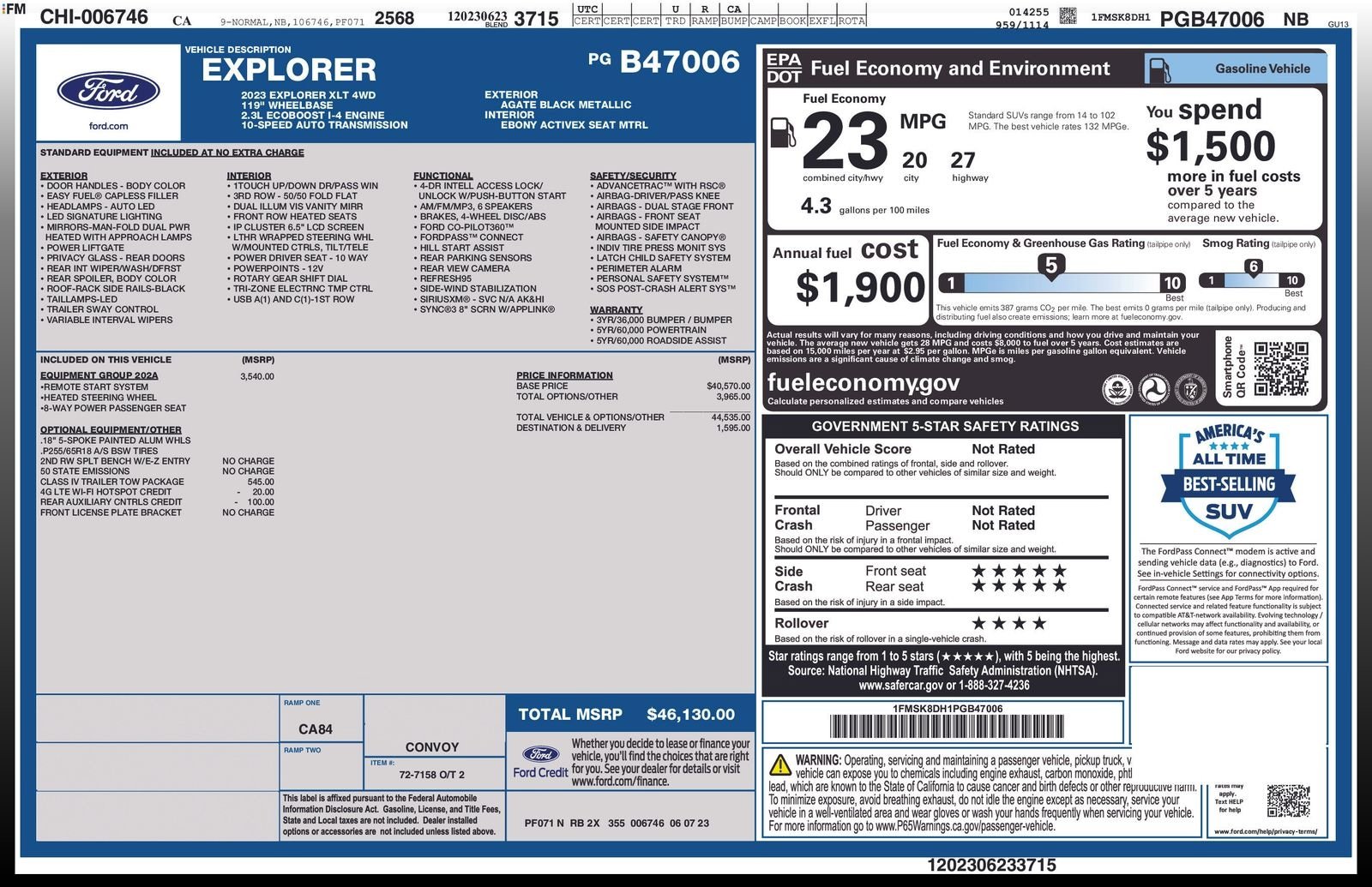 Certified 2023 Ford Explorer XLT w/ Equipment Group 202A AWD/4WD image 1
