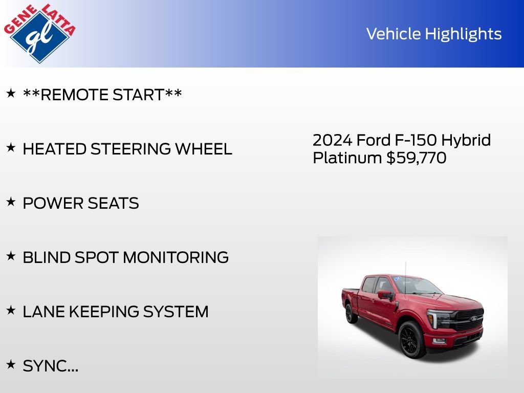 Certified 2024 Ford F150 Platinum w/ Equipment Group 702A High AWD/4WD image 35