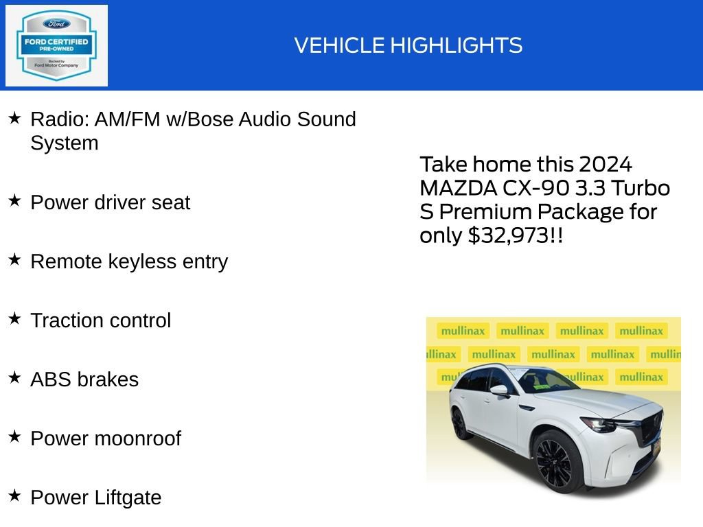 Used 2024 MAZDA CX-90 3.3 Turbo S w/ Premium Package AWD/4WD image 18