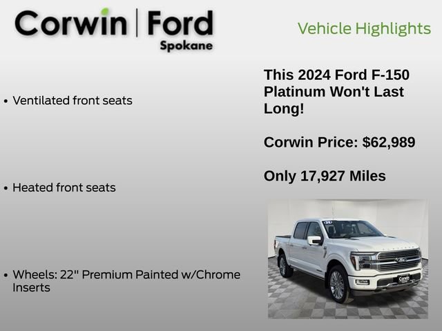 Certified 2024 Ford F150 Platinum w/ Equipment Group 703A Plus image 31