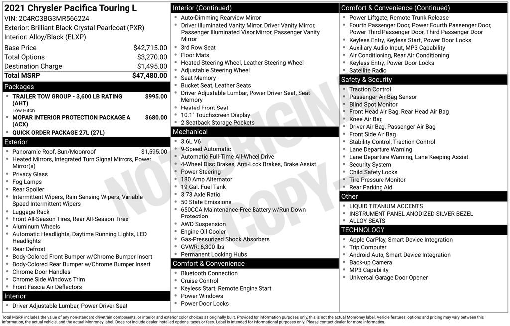 Used 2021 Chrysler Pacifica Touring-L AWD/4WD image 34