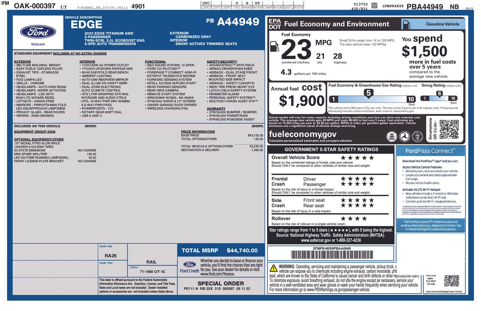 Certified 2023 Ford Edge Titanium AWD/4WD image 18