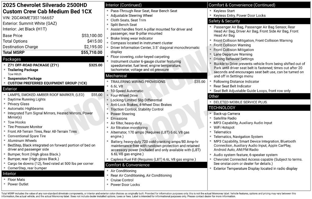 Used 2025 Chevrolet Silverado 2500 Custom w/ Z71 Off-Road Package AWD/4WD image 25