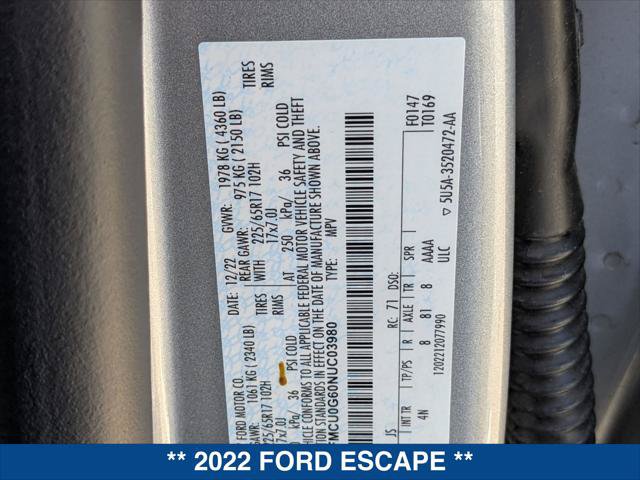 Certified 2022 Ford Escape SE FWD image 24