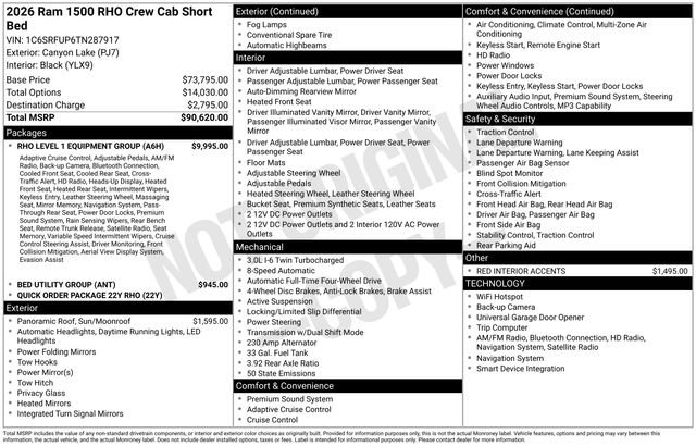 Used 2026 RAM 1500 RHO w/ RHO Level 1 Equipment Group AWD/4WD image 38