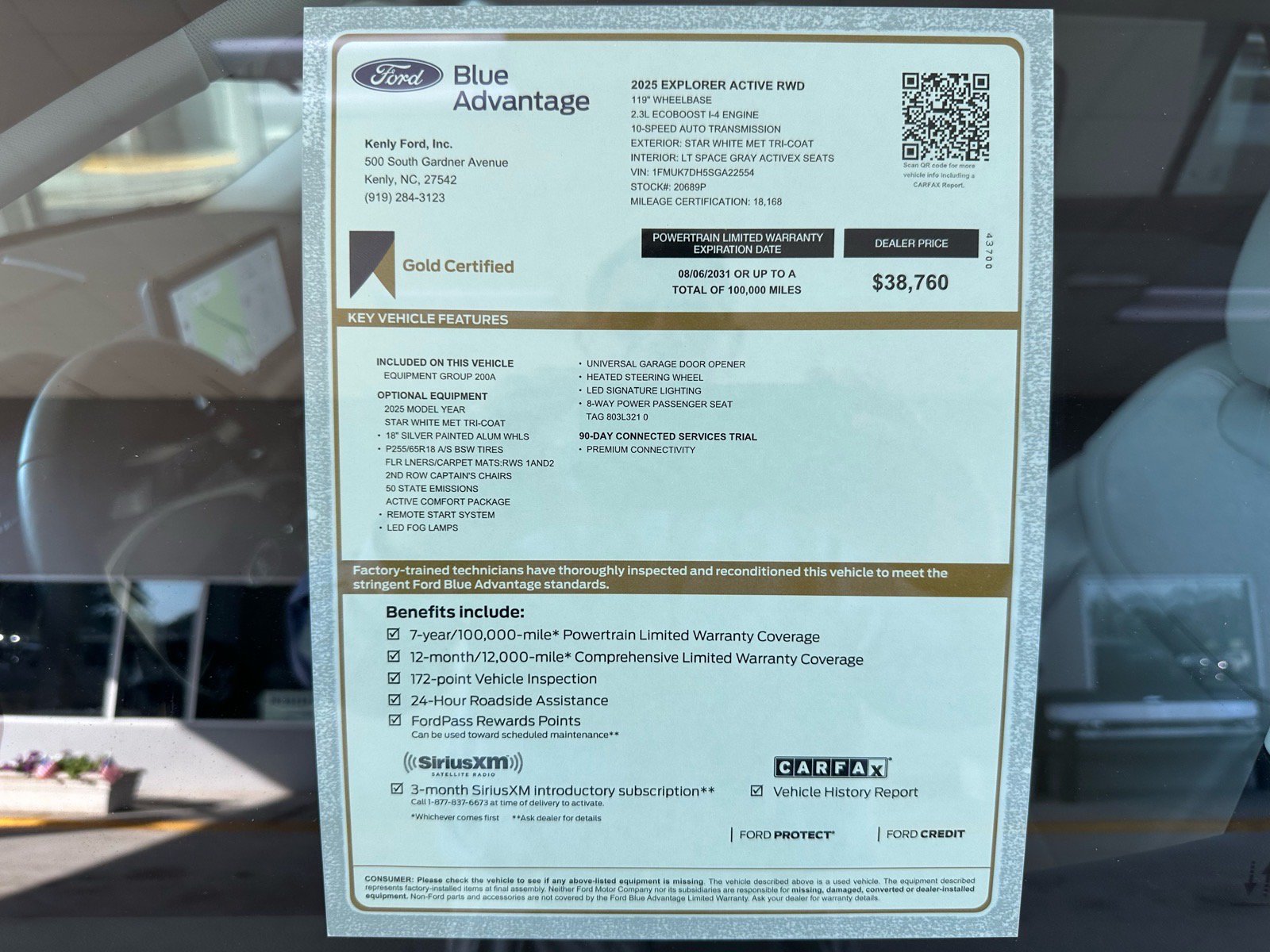Certified 2025 Ford Explorer Active w/ Active Comfort Package RWD image 5