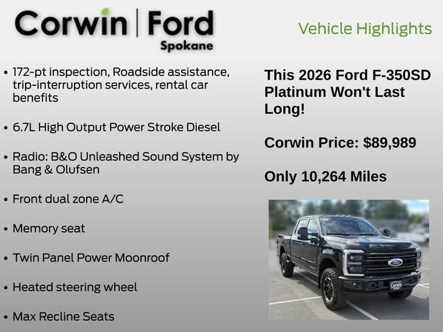 Certified 2026 Ford F350 Platinum w/ Tremor Off-Road Package AWD/4WD image 13