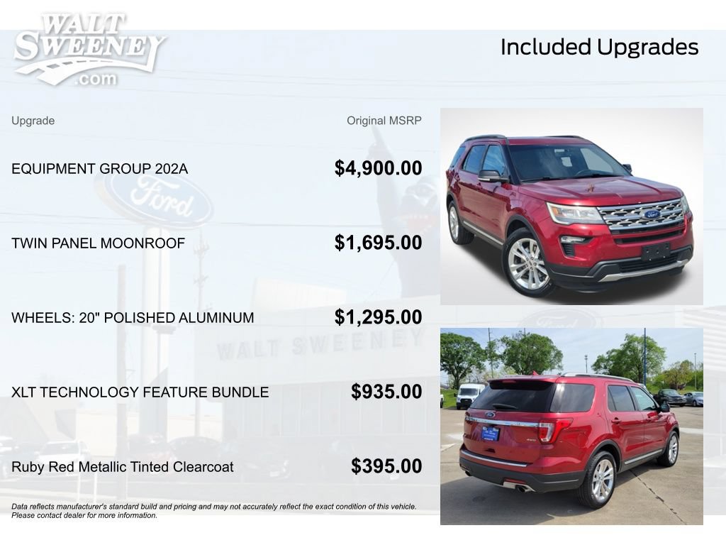 Certified 2018 Ford Explorer XLT w/ Equipment Group 202A AWD/4WD image 12