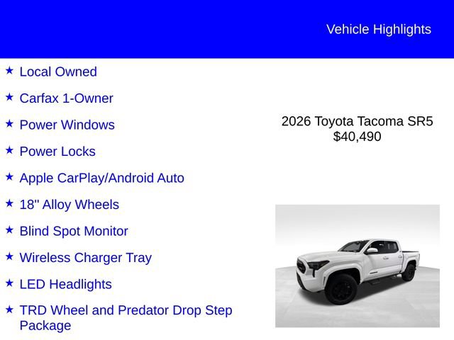 Used 2026 Toyota Tacoma SR5 AWD/4WD image 2