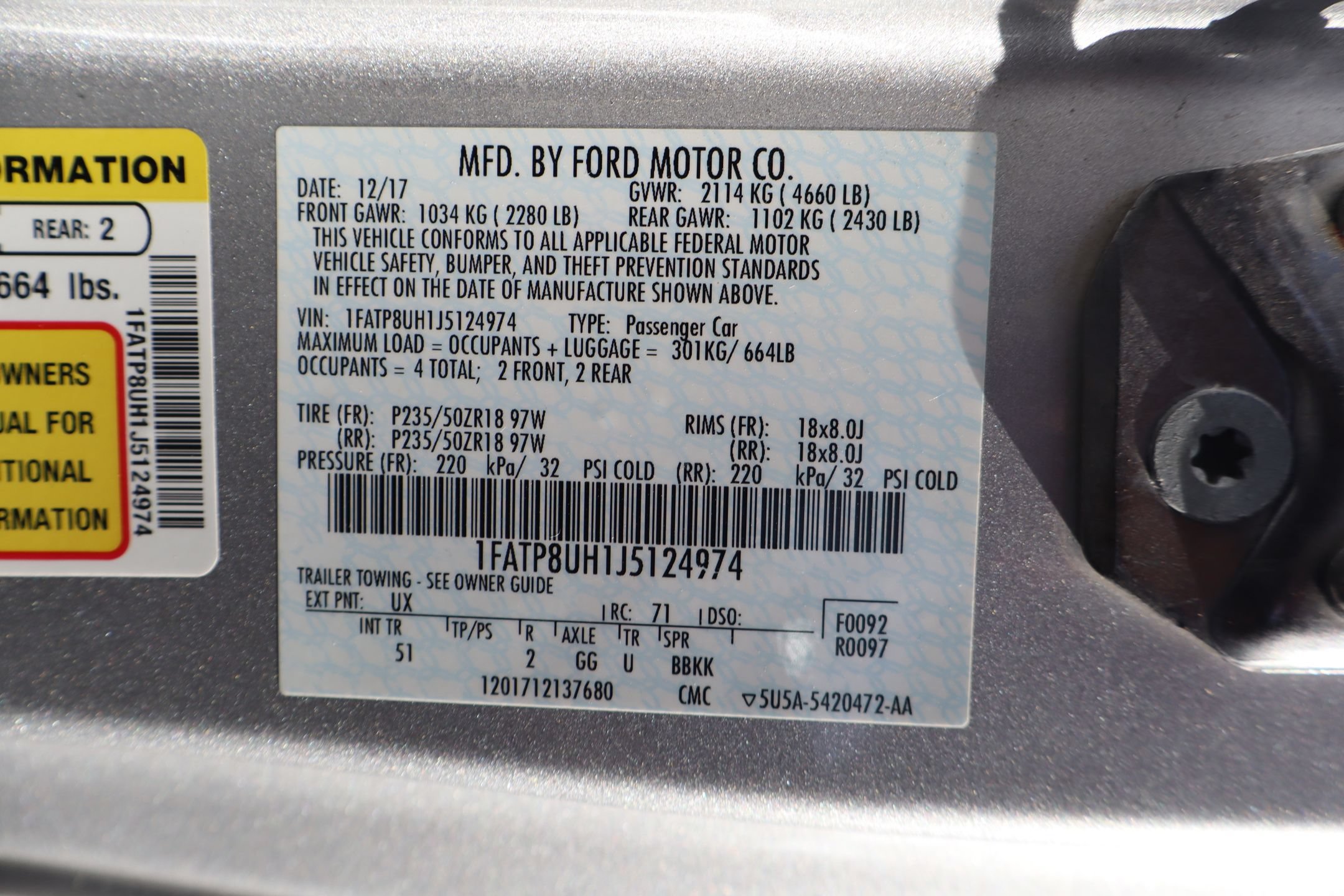 Certified 2018 Ford Mustang Premium w/ Equipment Group 201A RWD image 27