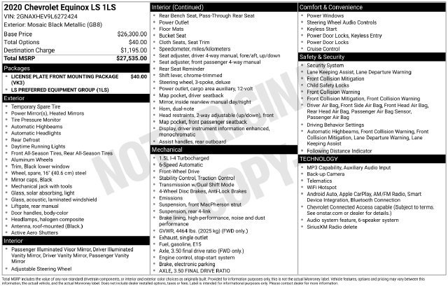 Used 2020 Chevrolet Equinox LS FWD image 33