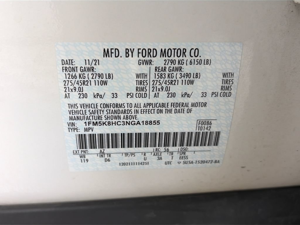 Certified 2022 Ford Explorer Platinum w/ Equipment Group 601A AWD/4WD image 9