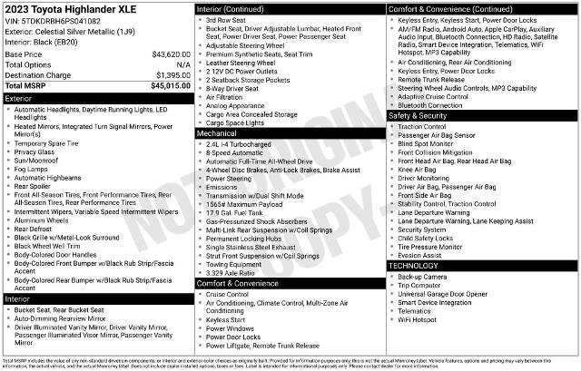 Used 2023 Toyota Highlander XLE AWD/4WD image 5