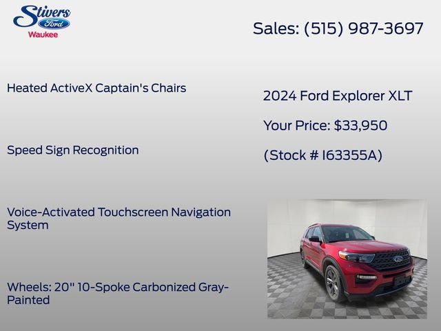 Certified 2024 Ford Explorer XLT w/ Equipment Group 202A image 14