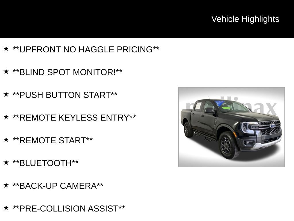 Certified 2024 Ford Ranger XLT w/ Equipment Group 301A High image 12