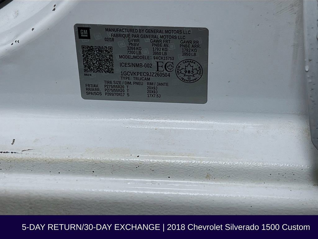 Used 2018 Chevrolet Silverado 1500 Custom image 32