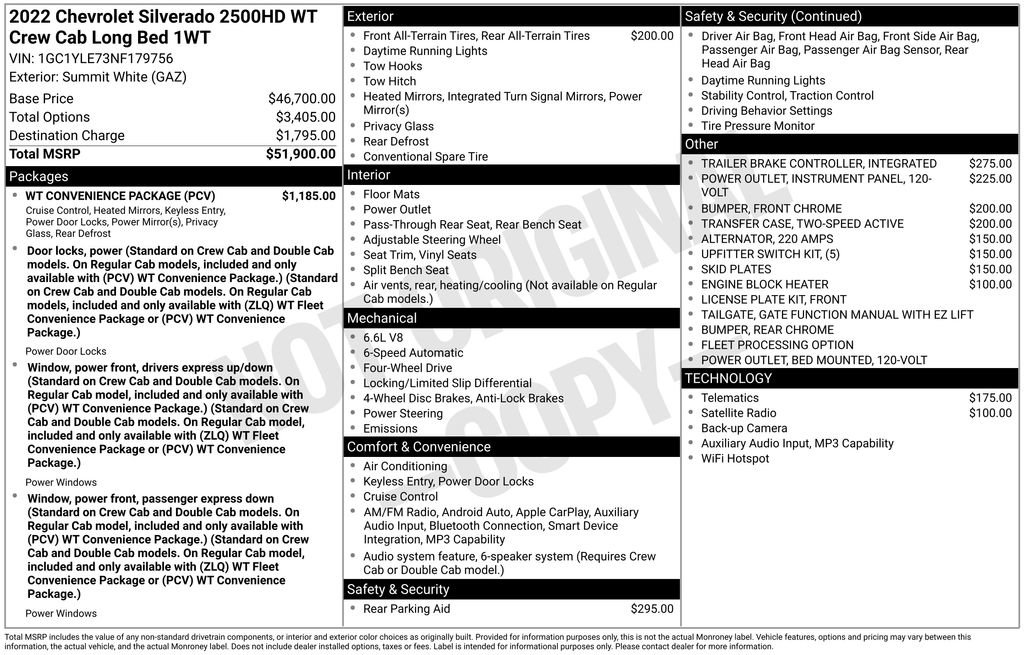 Used 2022 Chevrolet Silverado 2500 W/T w/ WT Convenience Package AWD/4WD image 5